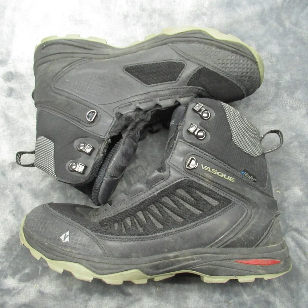 Vasque Mens Boots 9M Coldspark‎ Black Waterproof Hiking Trail Rugged Mid Lace